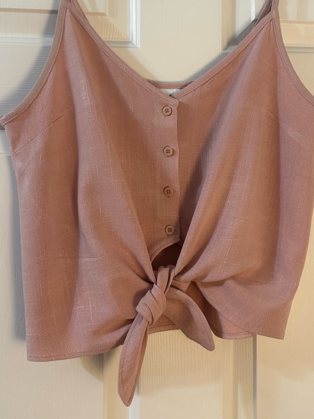 Topshop Polly Tie Front Tank Top Mauve Pink Button Front Cami Size 8 - Picture 7 of 9